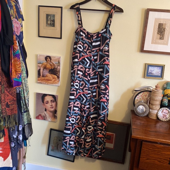 The Odells Smocked Front Geometric Jumpsuit - Picture 6 of 7